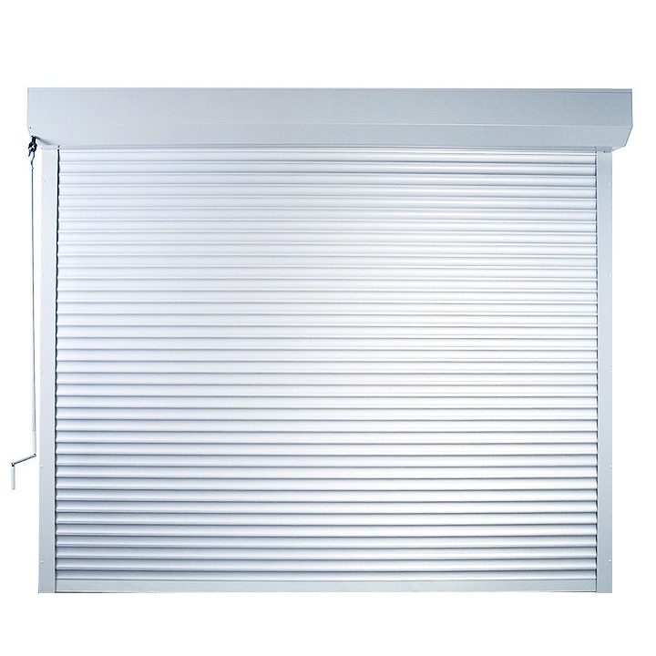 Porte de garage avec manivelle de secours face avant